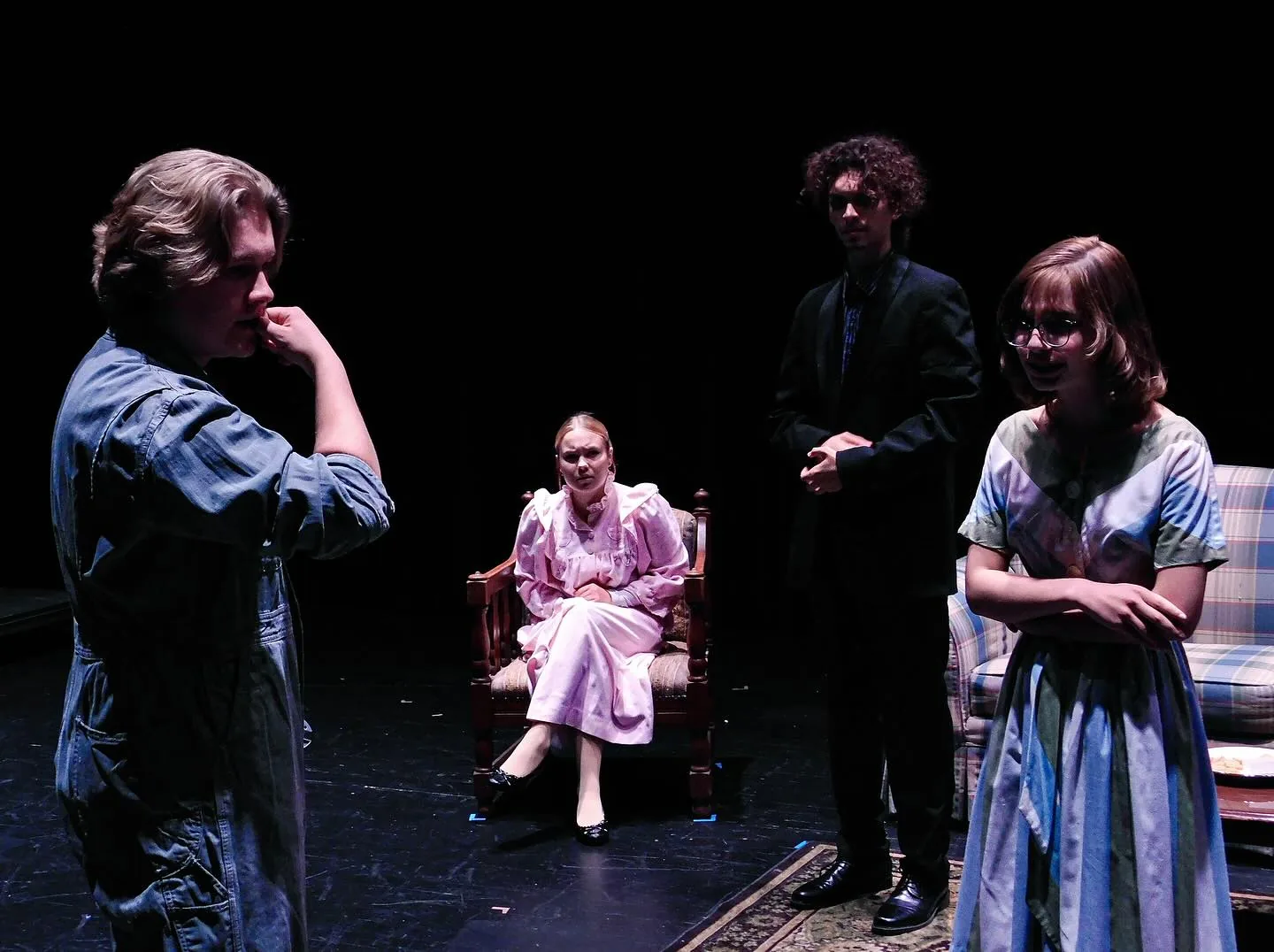 Student performers in a student-led stage production